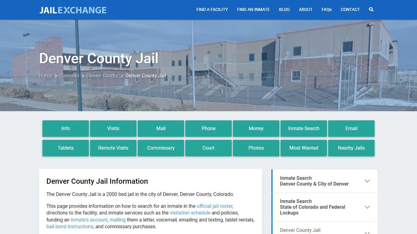 Denver County Jail, CO Inmate Search, Information